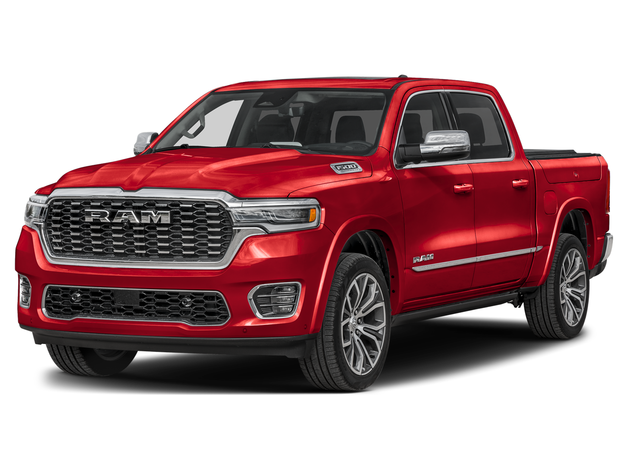 2026 RAM 1500 Tungsten in Molten Red Pearlcoat — front three-quarter view