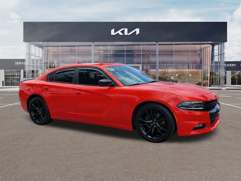 2017 Dodge Charger R/T in Go Mango! — front three-quarter view