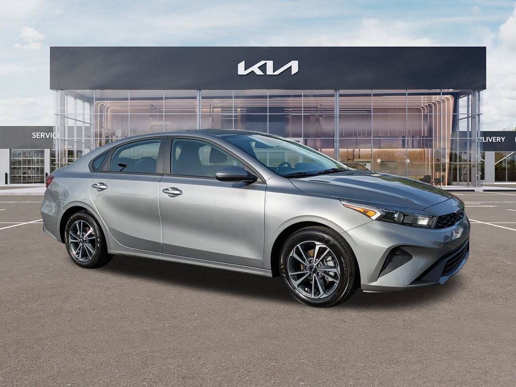 2024 Kia Forte LXS in Steel Gray — front three-quarter view