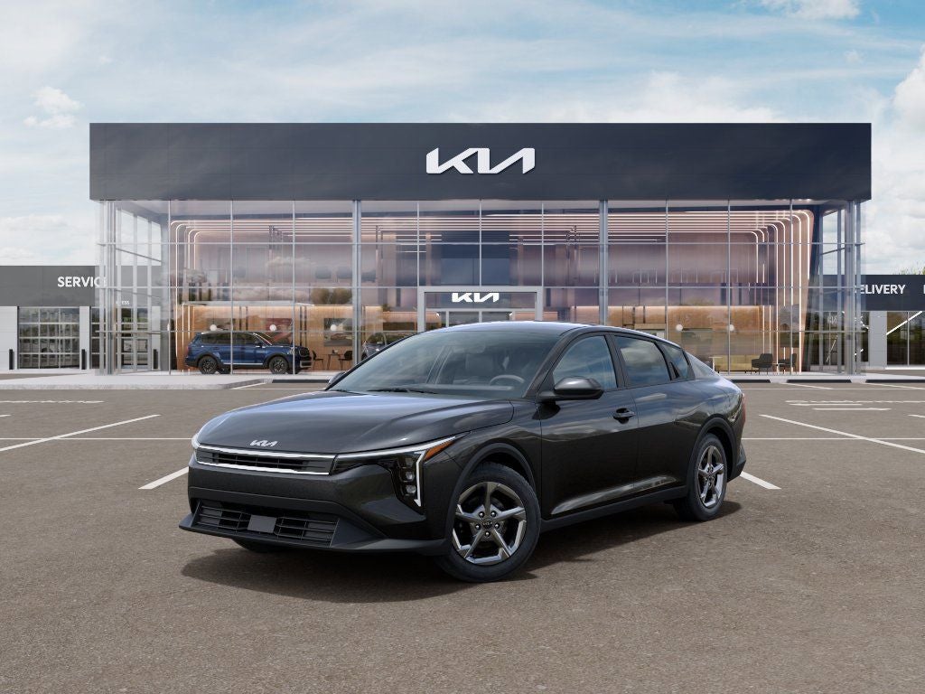 2026 Kia K4 LXS in Interstellar Gray — front three-quarter view