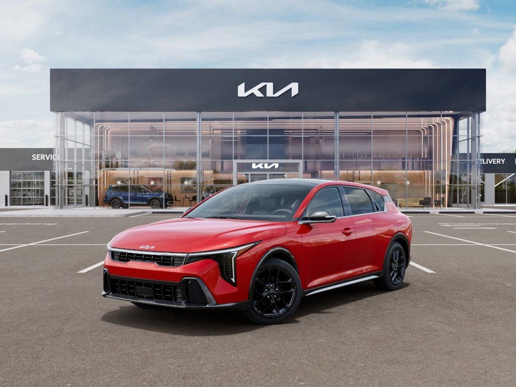 2026 Kia K4 GT-Line Turbo in Currant Red — front three-quarter view