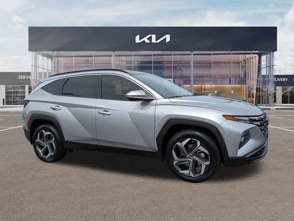 2023 Hyundai Tucson Limited in Shimmering Silver — front three-quarter view