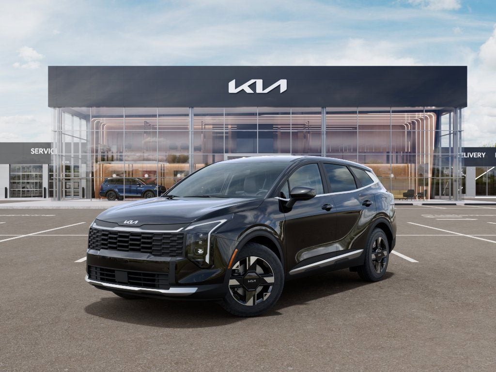 2026 Kia Sportage LX in Ebony Black — front three-quarter view