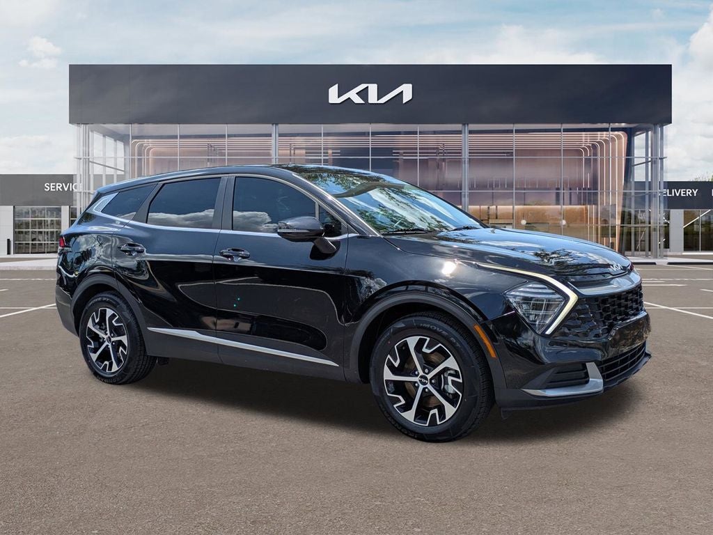 2024 Kia Sportage EX in Ebony Black — front three-quarter view