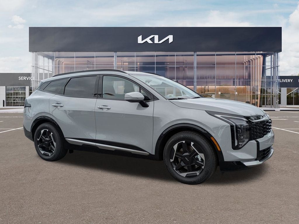 2026 Kia Sportage SX in Wolf Gray — front three-quarter view
