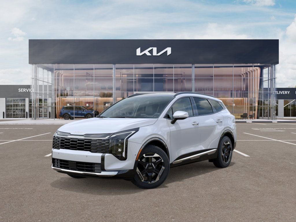 2026 Kia Sportage SX in Glacial White Pearl — front three-quarter view