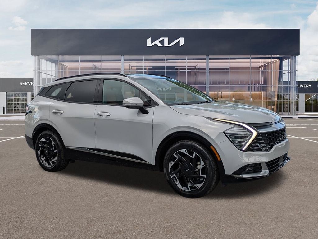 2024 Kia Sportage SX-Prestige in Wolf Gray — front three-quarter view