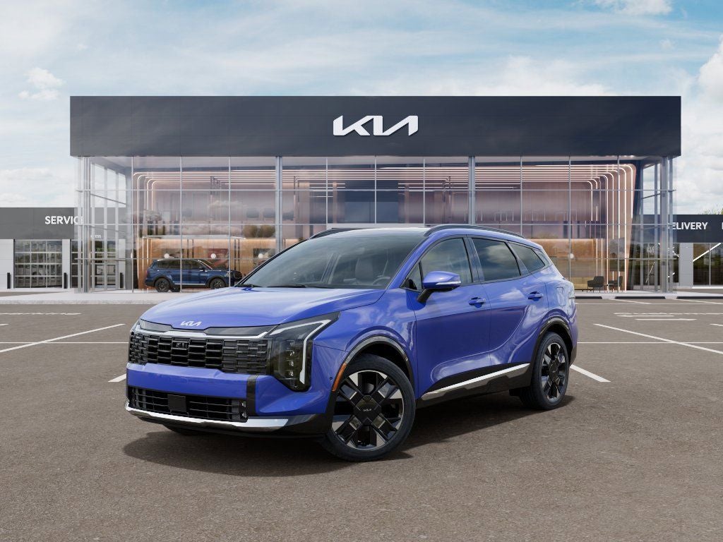 2026 Kia Sportage SX-Prestige in Nebular Blue — front three-quarter view