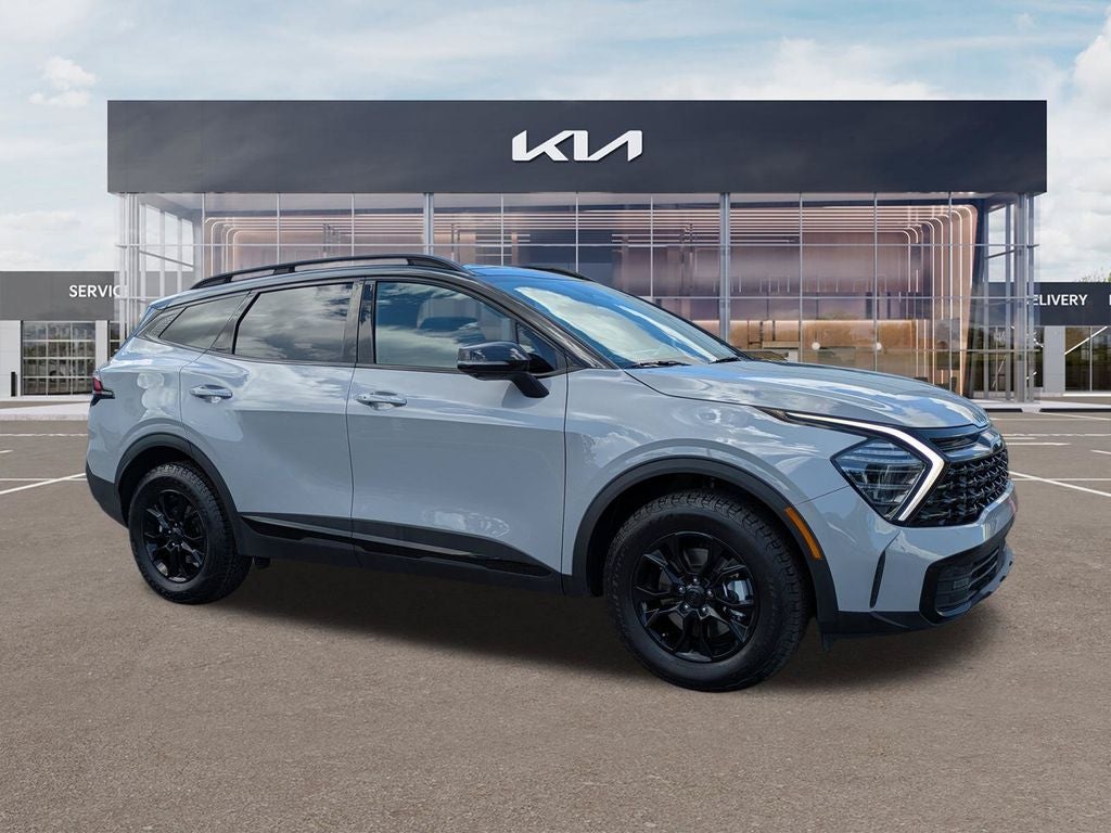 2025 Kia Sportage X-Pro Prestige in Wolf Gray/Ebony Black Roof — front three-quarter view