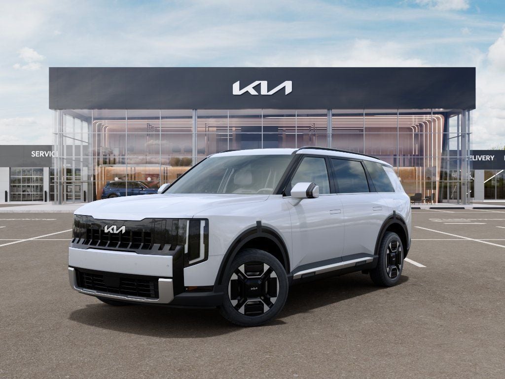 2027 Kia Telluride Hybrid EX in White — front three-quarter view