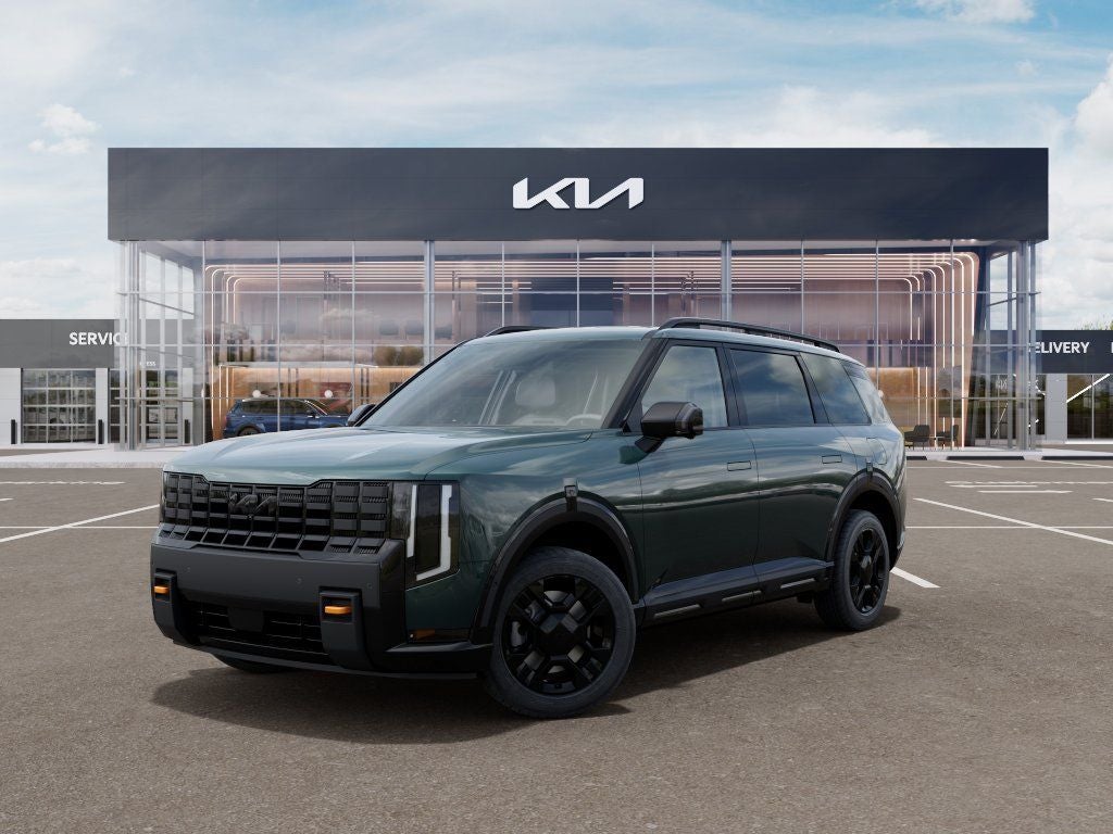 2027 Kia Telluride X-Pro SX-Prestige in Black Jade Green — front three-quarter view