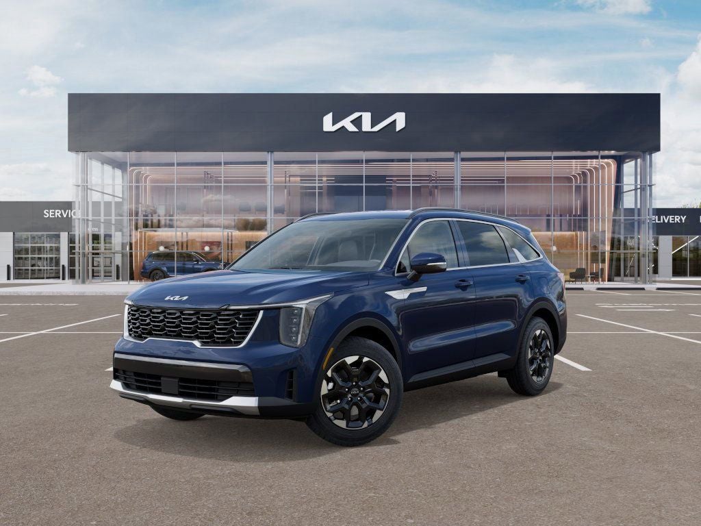 2026 Kia Sorento S in Midnight Lake Blue — front three-quarter view