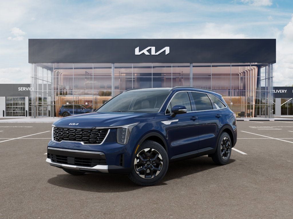 2026 Kia Sorento S in Midnight Lake Blue — front three-quarter view
