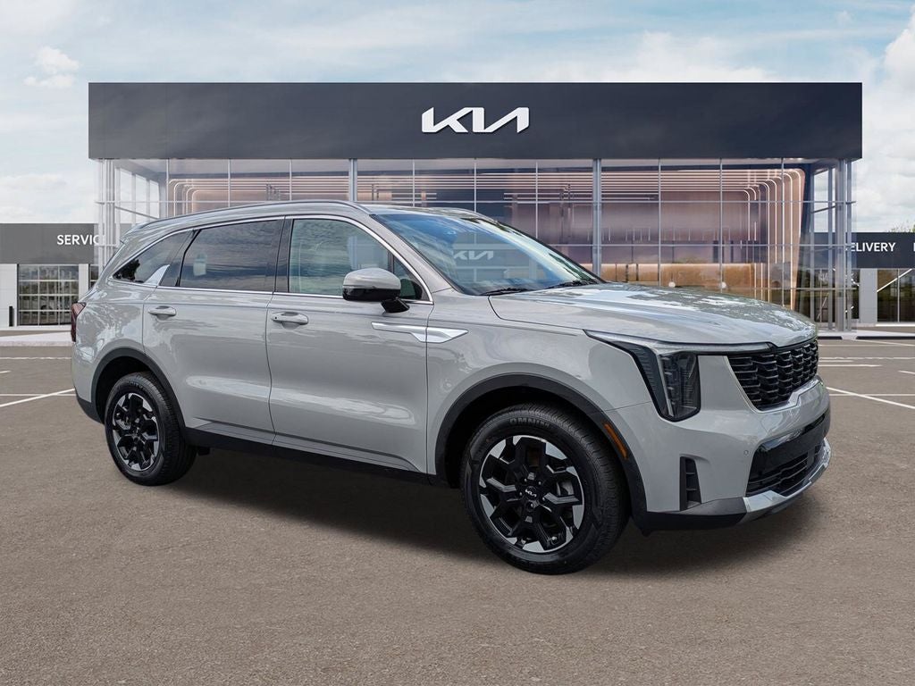 2024 Kia Sorento S in Wolf Gray — front three-quarter view