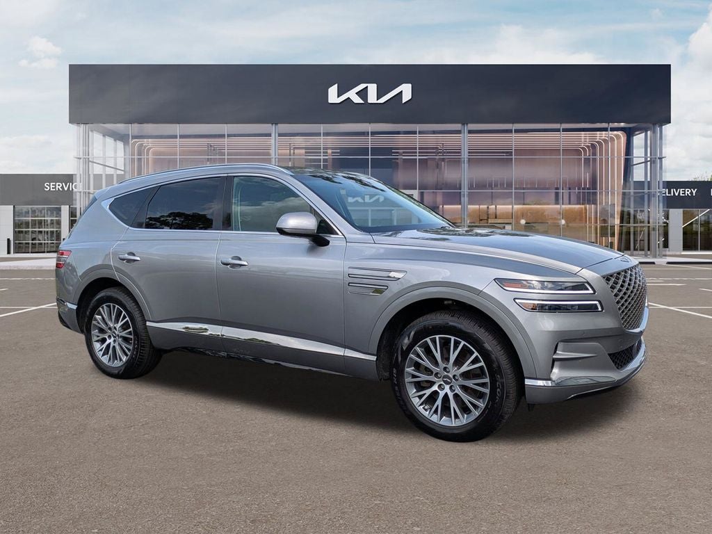 2023 Genesis GV80 2.5T in Savile Silver — front three-quarter view