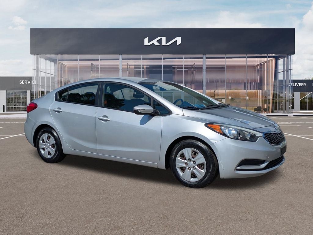 2016 Kia Forte LX in Silky Silver — front three-quarter view