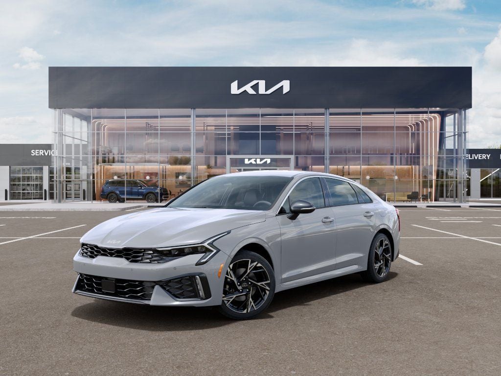 2026 Kia K5 GT-Line in Gray — front three-quarter view