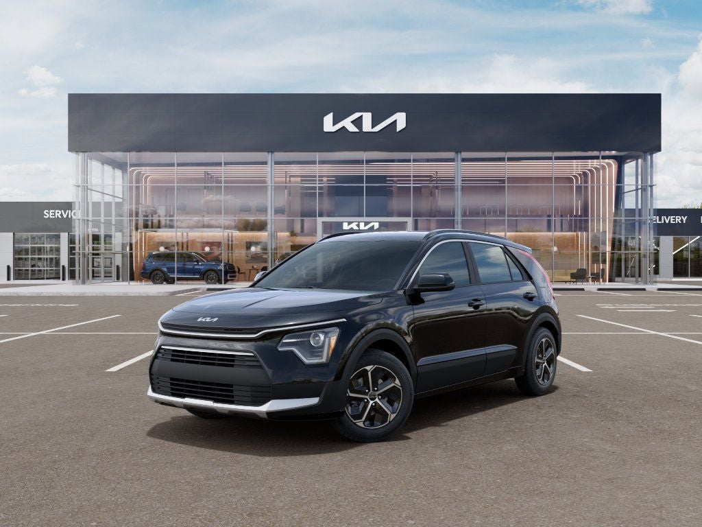 2026 Kia Niro LX in Aurora Black Pearl — front three-quarter view