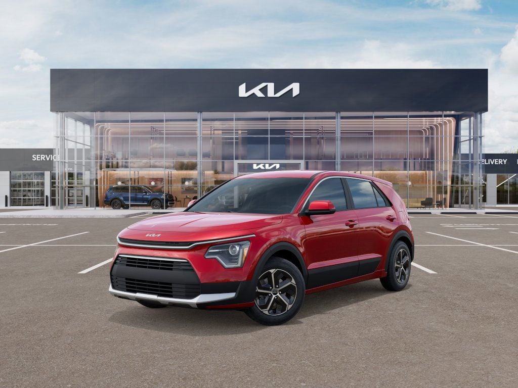 2026 Kia Niro LX in Runway Red — front three-quarter view