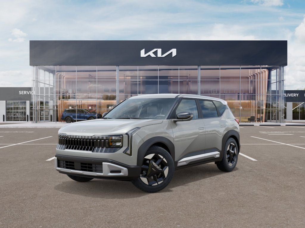 2027 Kia Seltos EX in Ivory Silver — front three-quarter view