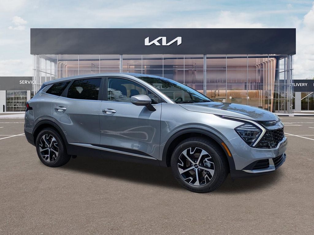 2025 Kia Sportage EX in Steel Gray — front three-quarter view