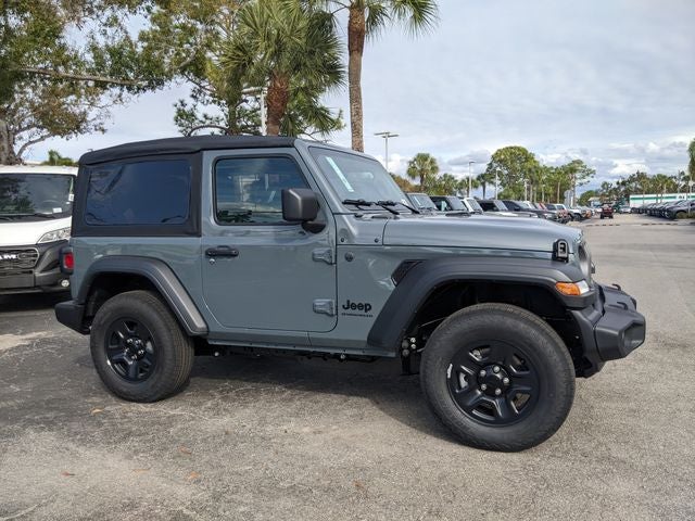 2026 Jeep Wrangler WRANGLER 2-DOOR SPORT in Anvil Clear-Coat Exterior Paint — front three-quarter view