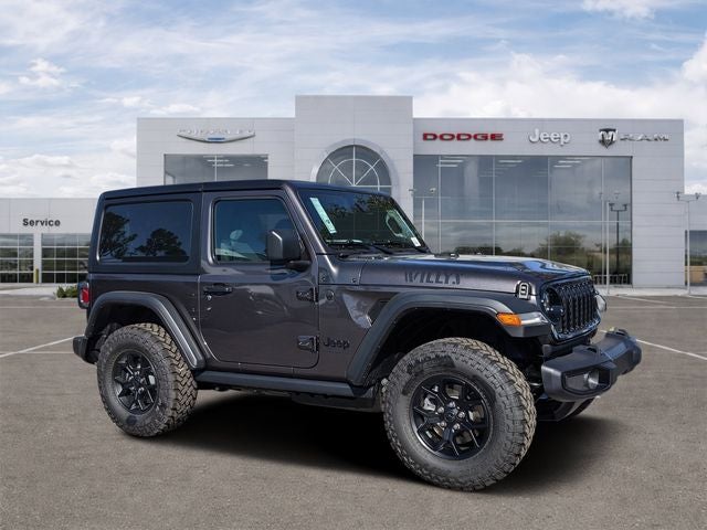 2026 Jeep Wrangler WRANGLER 2-DOOR WILLYS in Granite Crystal Metallic Clear-Coat Exterior Paint — front three-quarter view
