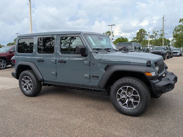 2026 Jeep Wrangler WRANGLER 4-DOOR SPORT S in Anvil Clear-Coat Exterior Paint — front three-quarter view