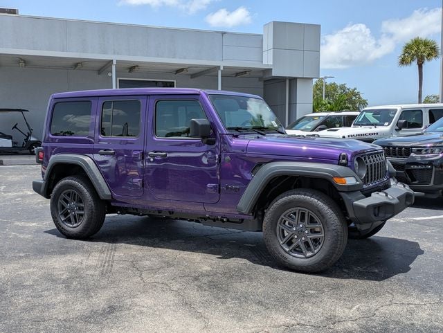 2026 Jeep Wrangler WRANGLER 4-DOOR SPORT S in Reign Exterior Paint — front three-quarter view