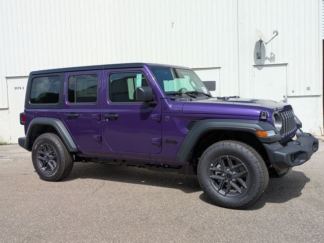 2026 Jeep Wrangler WRANGLER 4-DOOR SPORT S in Reign Exterior Paint — front three-quarter view