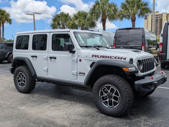 2026 Jeep Wrangler WRANGLER 4-DOOR RUBICON in Bright White Clear-Coat Exterior Paint — front three-quarter view