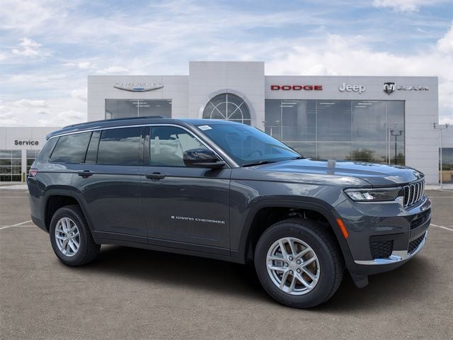 2026 Jeep Grand Cherokee GRAND CHEROKEE L LAREDO X 4X2 in Baltic Gray Metallic Clear-Coat Exterior Paint — front three-quarter view