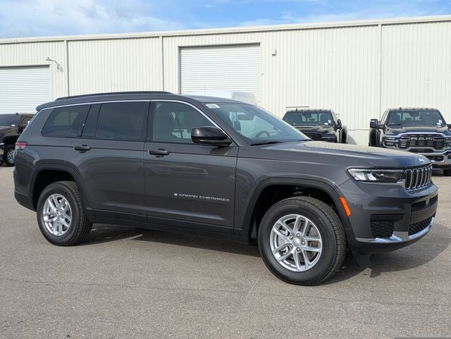 2026 Jeep Grand Cherokee GRAND CHEROKEE L LAREDO 4X2 in Baltic Gray Metallic Clear-Coat Exterior Paint — front three-quarter view