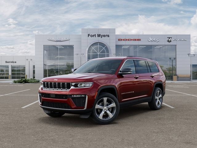 2026 Jeep Grand Cherokee GRAND CHEROKEE L LIMITED 4X2 in Velvet Red Pearl-Coat Exterior Paint — front three-quarter view