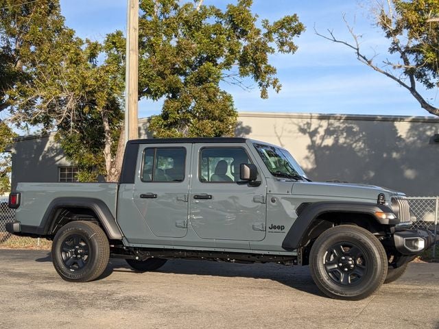 2026 Jeep Gladiator GLADIATOR SPORT 4X4 in Anvil Clear-Coat Exterior Paint — front three-quarter view