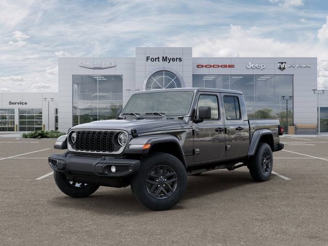 2026 Jeep Gladiator GLADIATOR SPORT S 4X4 in Granite Crystal Metallic Clear-Coat Exterior Paint — front three-quarter view