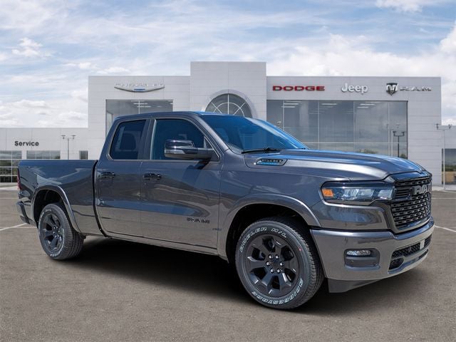 2026 RAM Ram 1500 RAM 1500 BIG HORN QUAD CAB 4X2 6'4' BOX in Granite Crystal Metallic Clear-Coat Exterior Paint — front three-quarter view