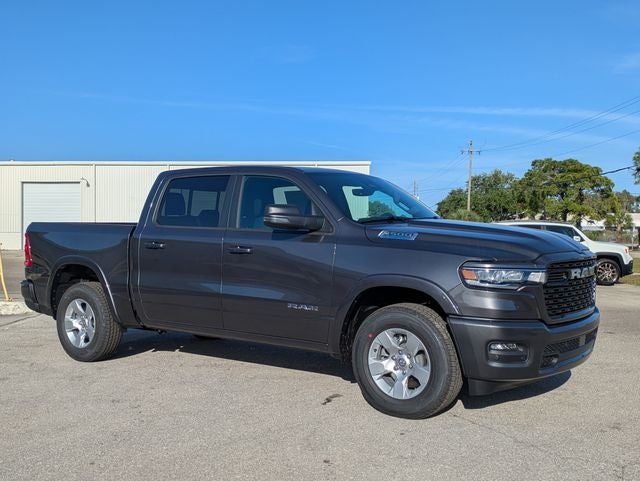 2026 RAM Ram 1500 RAM 1500 BIG HORN CREW CAB 4X2 5'7' BOX in Granite Crystal Metallic Clear-Coat Exterior Paint — front three-quarter view