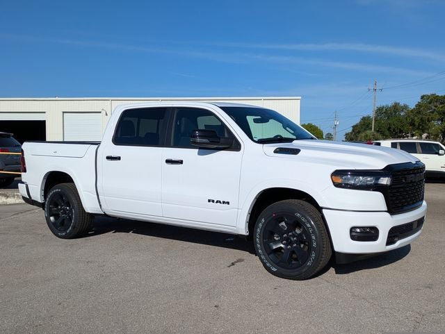 2026 RAM Ram 1500 RAM 1500 BIG HORN CREW CAB 4X2 5'7' BOX in Bright White Clear-Coat Exterior Paint — front three-quarter view