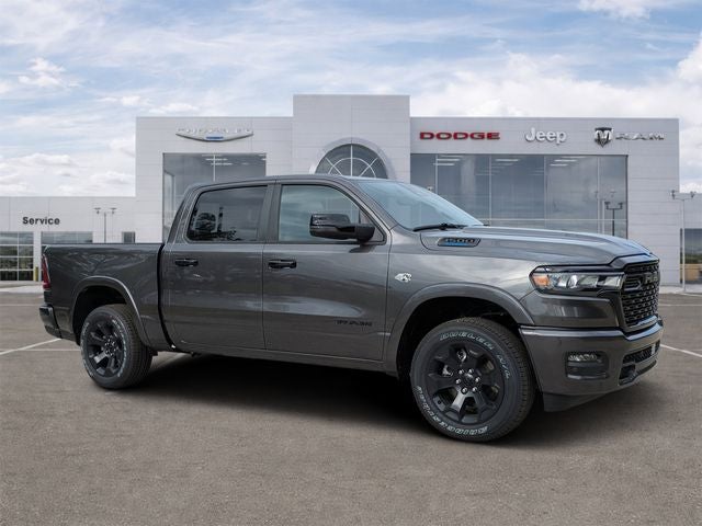 2026 RAM Ram 1500 RAM 1500 BIG HORN CREW CAB 4X4 5'7' BOX in Granite Crystal Metallic Clear-Coat Exterior Paint — front three-quarter view