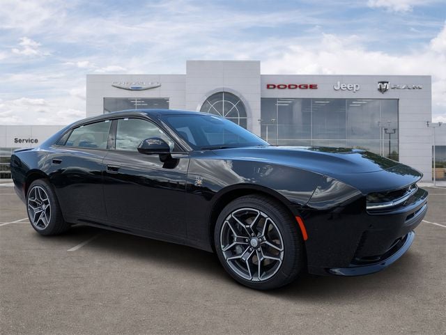 2026 Dodge Charger CHARGER SCAT PACK PLUS 4-DOOR AWD in Diamond Black Crystal Pearlcoat — front three-quarter view