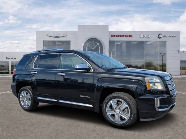 2017 GMC Terrain Denali in Ebony Twilight Metallic — front three-quarter view