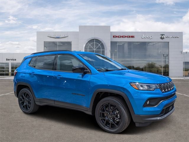 2026 Jeep Compass COMPASS LATITUDE ALTITUDE 4X4 in Hydro Blue Pearl-Coat Exterior Paint — front three-quarter view