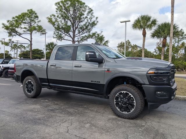 2026 RAM Ram 2500 RAM 2500 REBEL CREW CAB 4X4 6'4' BOX in Ceramic Gray Clear-Coat Exterior Paint — front three-quarter view