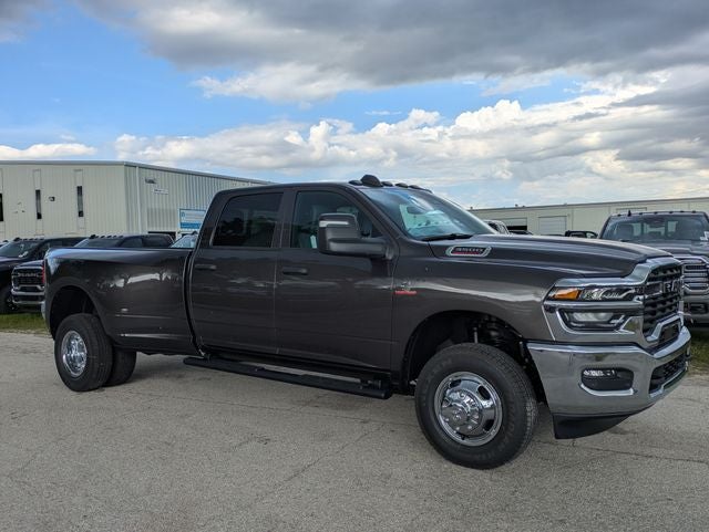 2026 RAM Ram 3500 RAM 3500 TRADESMAN CREW CAB 4X4 8' BOX in Granite Crystal Metallic Clear-Coat Exterior Paint — front three-quarter view