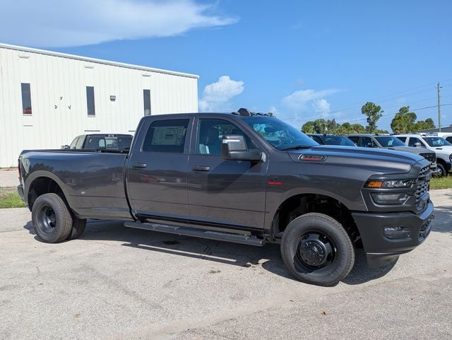2026 RAM Ram 3500 RAM 3500 TRADESMAN CREW CAB 4X4 8' BOX in Granite Crystal Metallic Clear-Coat Exterior Paint — front three-quarter view