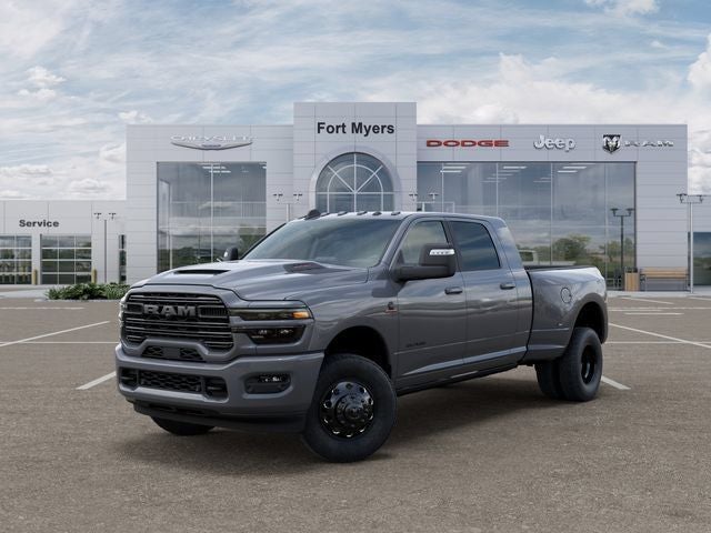 2026 RAM Ram 3500 RAM 3500 LARAMIE MEGA CAB 4X4 6'4' BOX in Ceramic Gray Clear-Coat Exterior Paint — front three-quarter view