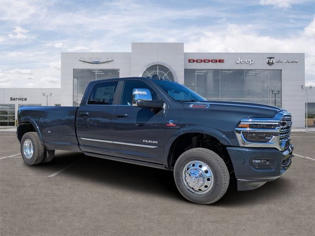2026 RAM Ram 3500 RAM 3500 LIMITED CREW CAB 4X4 8' BOX in Forged Blue Metallic Exterior Paint — front three-quarter view