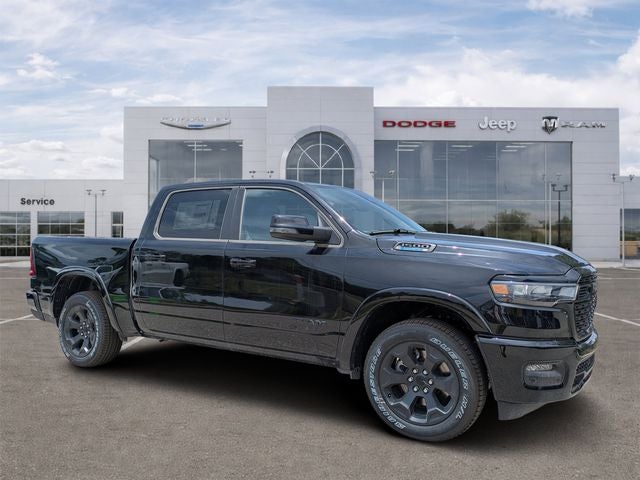 2026 RAM Ram 1500 RAM 1500 BIG HORN CREW CAB 4X2 5'7' BOX in Diamond Black Crystal Pearl-Coat Exterior Paint — front three-quarter view
